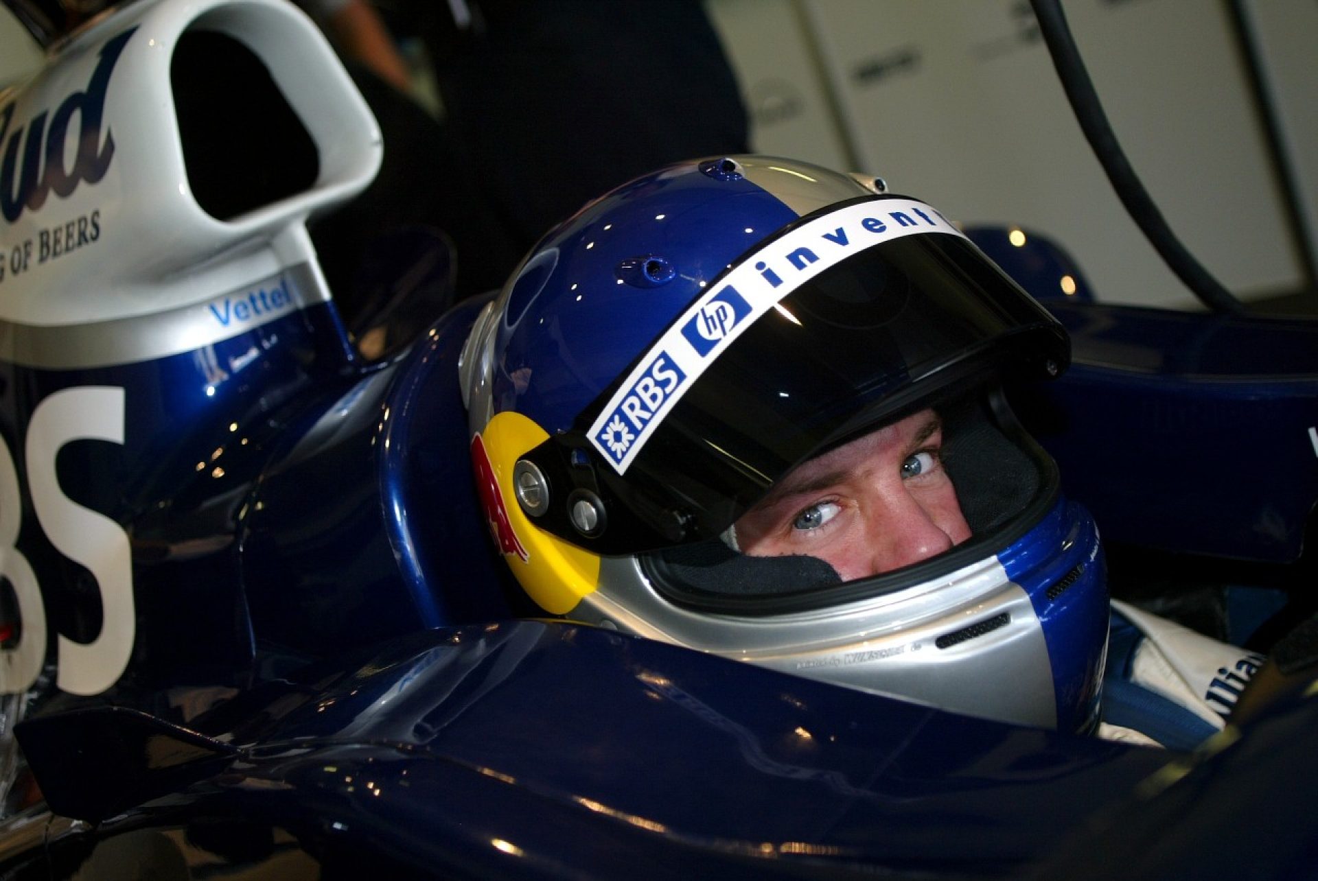 Vettel in a BMW F1 car